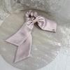 Silk Ribbon Scrunchie Hair Tie with Long Large Velvet with Metal Elegant for Perfect for Entrance and Pale Purple Ribbon, Logo, Women, Graduations,