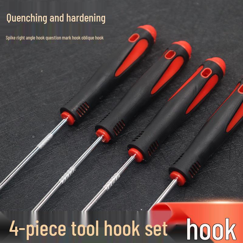 4-teiliges Hakenset: Autoreparatur, Reifenflicken, Öldichtung, Schraubenzieher-Abzieher, Gummi-Streifenentferner, Haushaltswerkzeug
