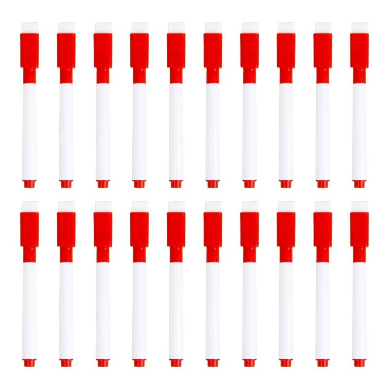 20 Pcs Whiteboard Pens Quick-Drying Whiteboard Markers Erase Marker with Eraser Caps for Office School and Home Use