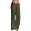 Women's Color High Waist Drawstring Pants Lace Stitching Cotton Linen Pocket Wide Leg Pants Casual Pants