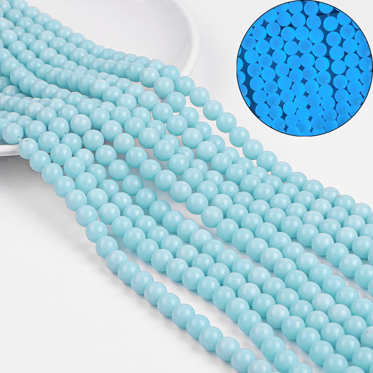 

Скляні намистини солодкого кольору 6/8 мм для виготовлення ювелірних виробів, які світяться в темряві, скляні намистини, браслет, намисто з бісеру, виготовлення ювелірних виробів своїми руками. 6mm 65pcs світло-синій колір
