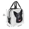 Black German Shepherd Dog Stunning Insulated Lunch Bag for Women Children Leakproof Food Boxes Thermal Lunch Box Tote
