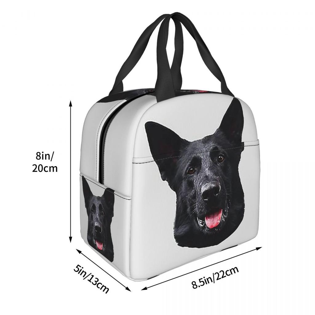 Black German Shepherd Dog Stunning Insulated Lunch Bag for Women Children Leakproof Food Boxes Thermal Lunch Box Tote