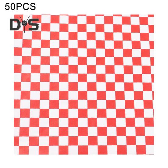 50 Stück Sandwichverpackungen, fettabweisendes Feinkostpapier für Lebensmittel, klassische karierte Korbeinlagen, Sandwichverpackungspapier für Burger, Grillabende, Partys