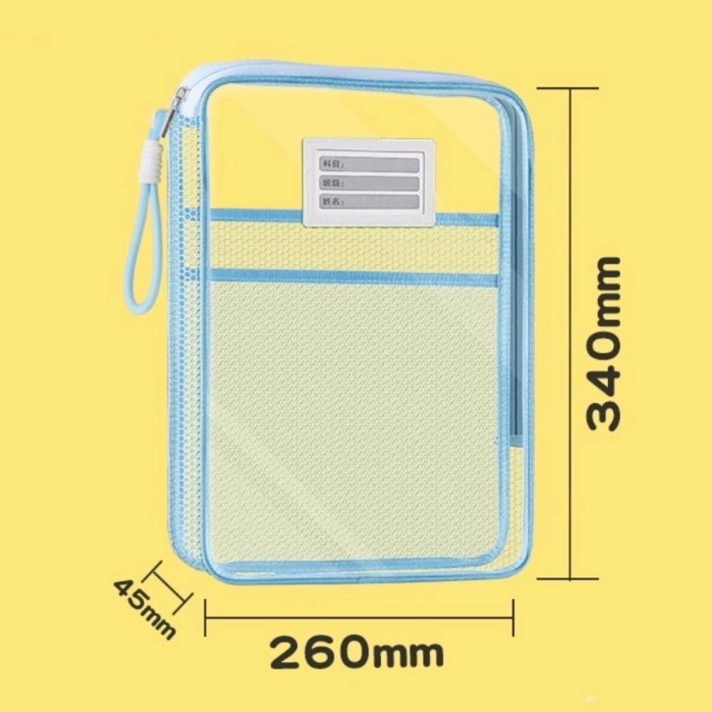 Borsa Portadocumenti Trasparente con Zip Buste Cartellina con Manico Nuova Borsa per Studenti Materiale Scolastico