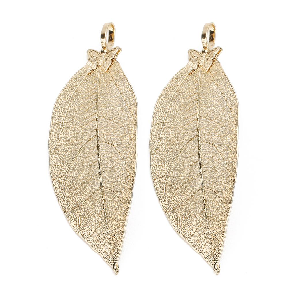 2pcs/lot Copper Butterfly Leaf Charms Textured Leaf Pendants For Jewelry Making DIY Bracelet Necklace Earrings Accessories