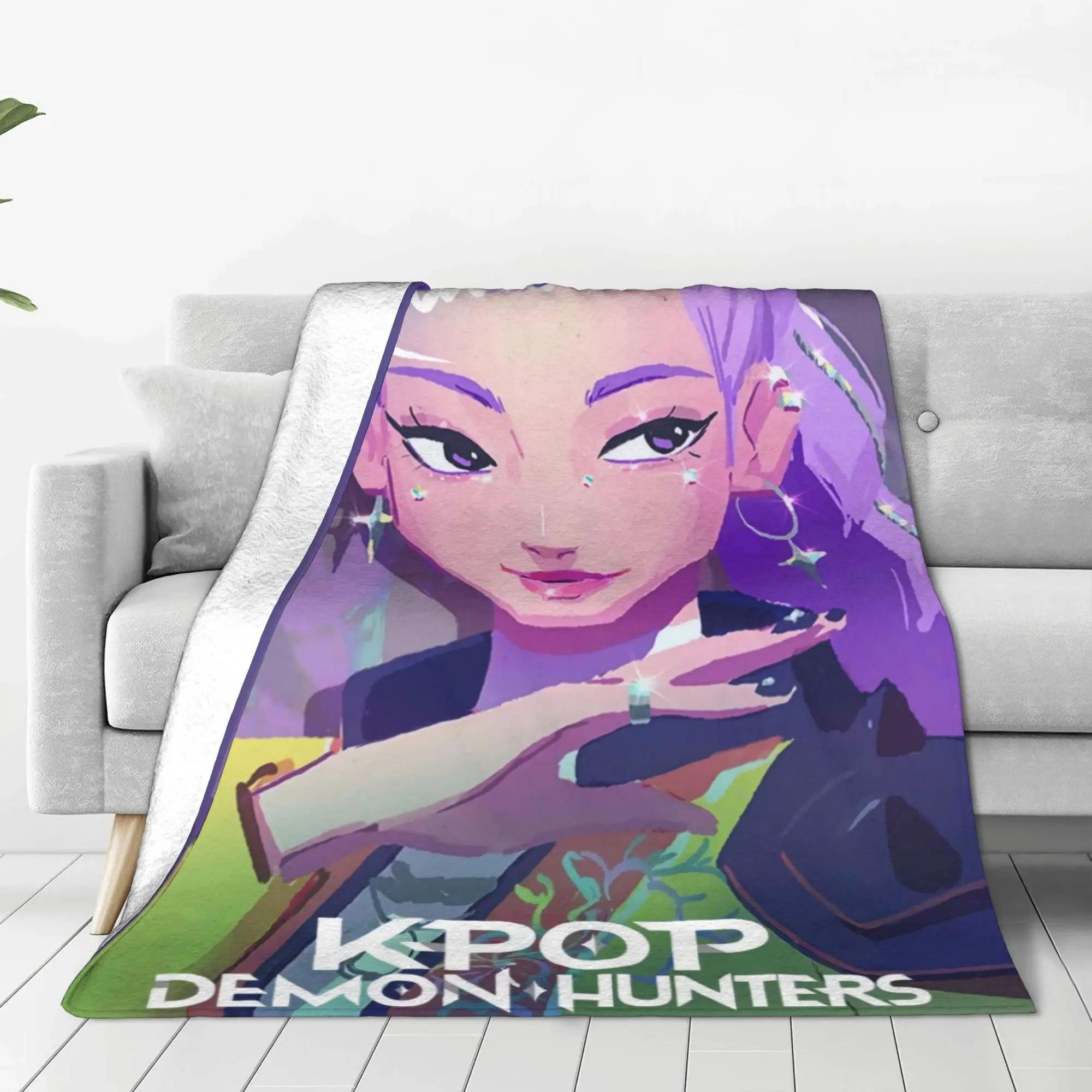 

K-POP Фланелевое одеяло D-Demon H-Hunters Одеяло для офиса дома кемпинга сна досуга Подарки на день рождения для девочек Домашний декор 75x100cm