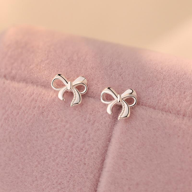 

Милые серьги-бантики для женщин с нежным и свежим стилем Ins, элегантные серьги высокого класса