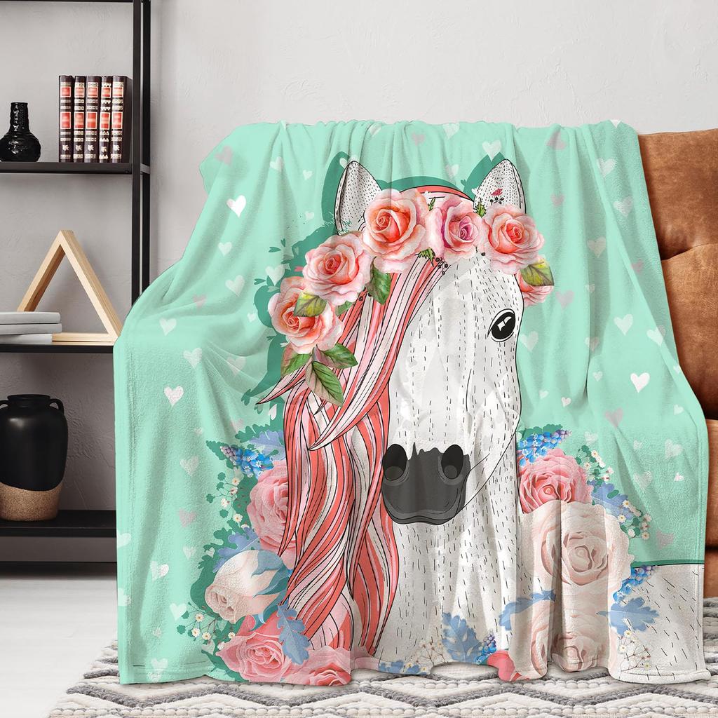 Cute Cartoon Cat Printed Blanket for Sofa Bed Travel Camping Living Room Office Conditioning Blanket for All Seasons Gifts
