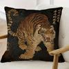 1pc Japanese Vintage Tiger Stripe Cushion Cover - Zipper Closure Suitable for Sofa Bed Office, Trad