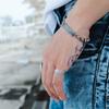 Adjustable Open Ring Men Women Vintage Punk Geometric Sterling Seven Deadly Sins Design Hip Hop Statement
