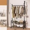 Floor Clothes Racks Metal Storage Coat Stand Modern Movable Shoes Coat Rack Multifunctional Interior Dress Hanger with Wheels