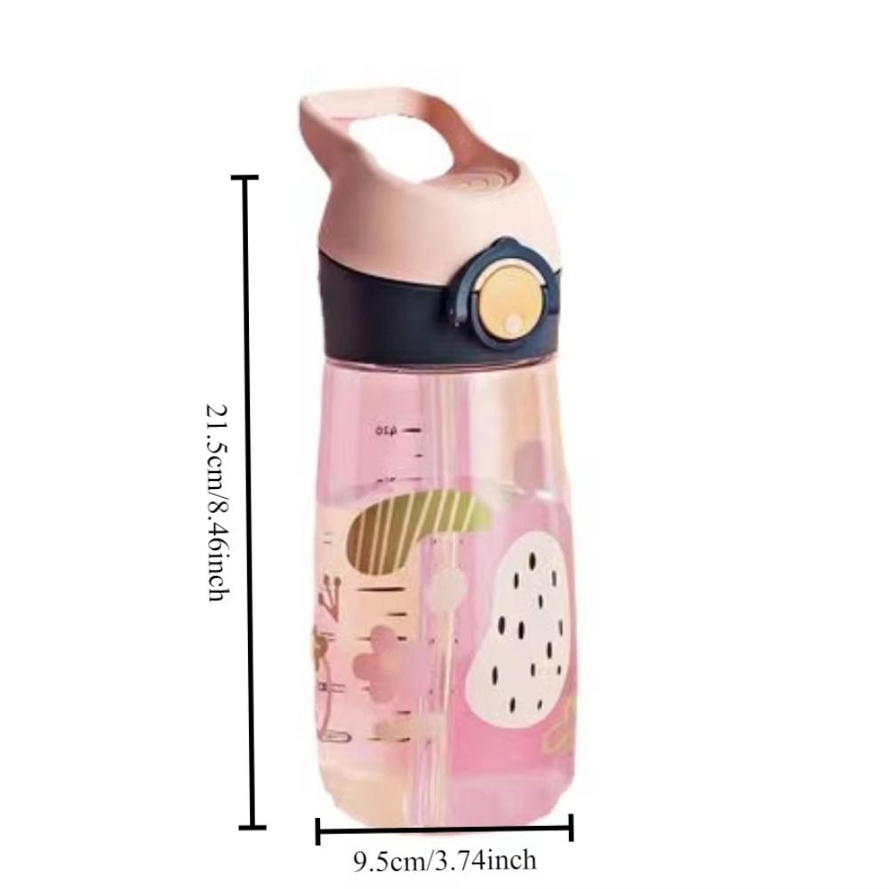 High-capacity Safe Straw Cup With Straw Drinking Cup Cute 500ML Water Bottles  Girl