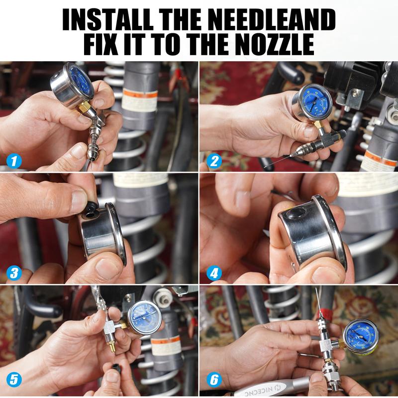 350 600PSI Shock Nitrogen Gauge Needle Fill Tool For Yamaha Polaris RZR CanAm Arctic Cat Snowmobile KTM Honda Suzuki Kawasaki