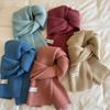 Autumn and Winter New Soft Knit Knit Groove Wool Scarf for Women, Korean Style Warm Yarn Solid Color Versatile Neck Warmer