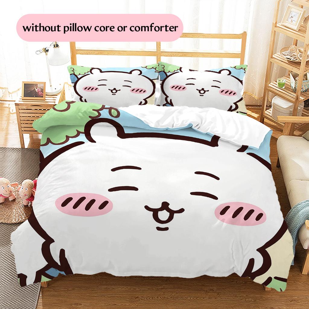 Chiikawa Pattern Bedding Quilt Set Home Decoration Gift (1 * Duvet Cover + 2 * Pillowcase Without Core)