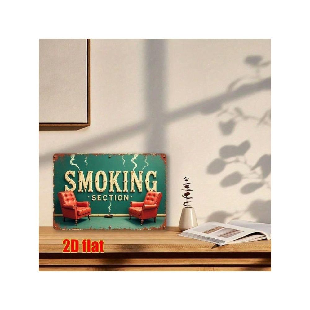 Vintage Smoking Area Metal Sign Wall Art Cafe Decor