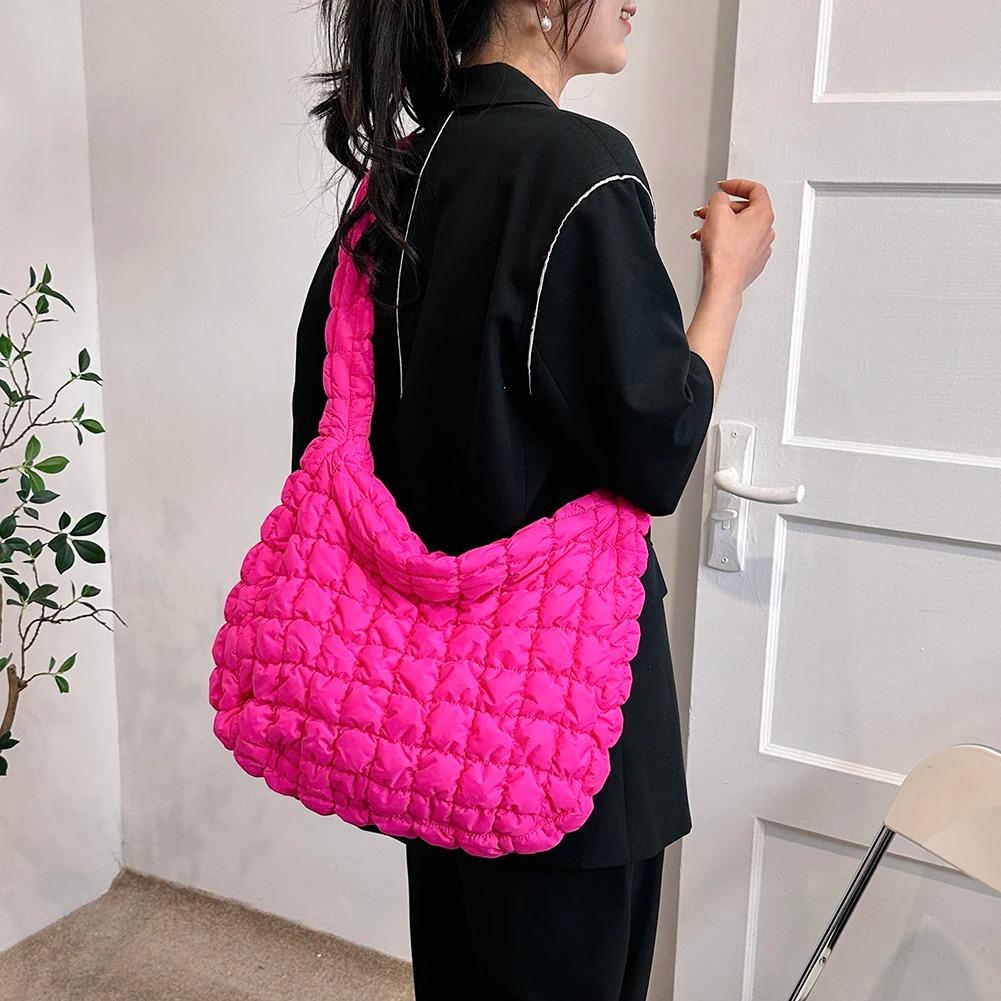 Quilted Padded Crossbody Bag for Women Pleated Bubbles Cloud Shoulder Bags Large Tote Bucket Designer Bag Ruched Handbags 2024