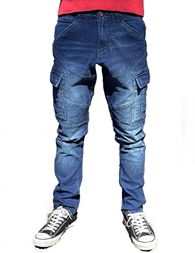 Джинсовые брюки-карго Gladiator G-4005, стрейч, индиго, размер L