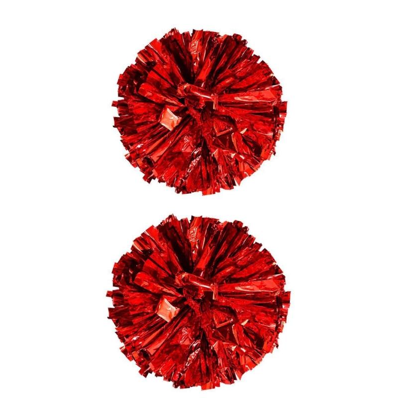 Metallic Cheerleading PomPoms Cheer PomPoms And Bows Large Cheer Hair Bows Ponytail Holder Softball Dance Cheerleader