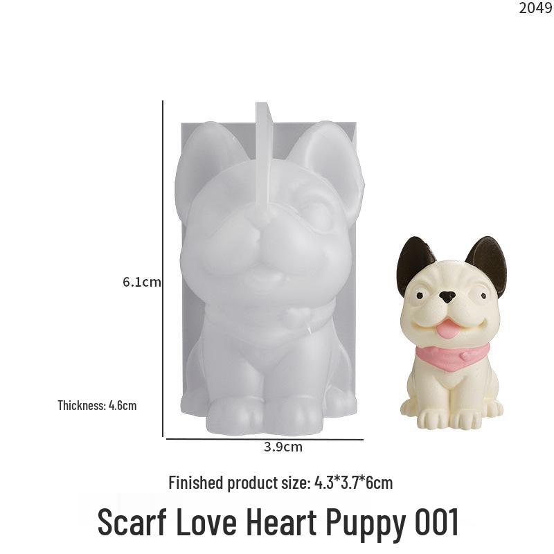 Silikonform für DIY-Katzen-, Husky-, Französische Bulldoggen-, Golden Retriever-Kerzen- und Schlüsselanhänger-Ornamente