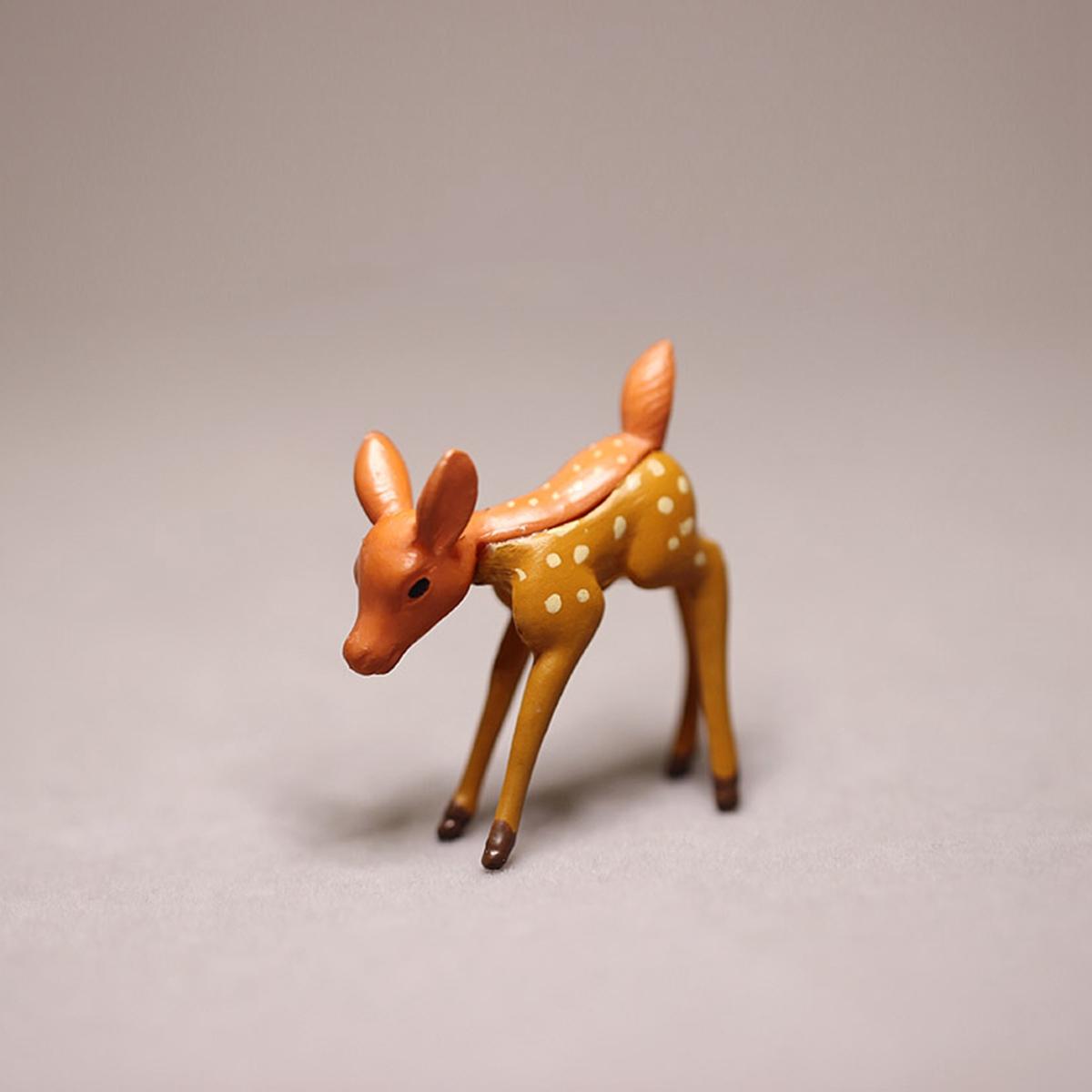 

Home Decor Moss Terrarium Resin Craft Bonsai Miniature Ornament Animal Figurine Sika Deer B