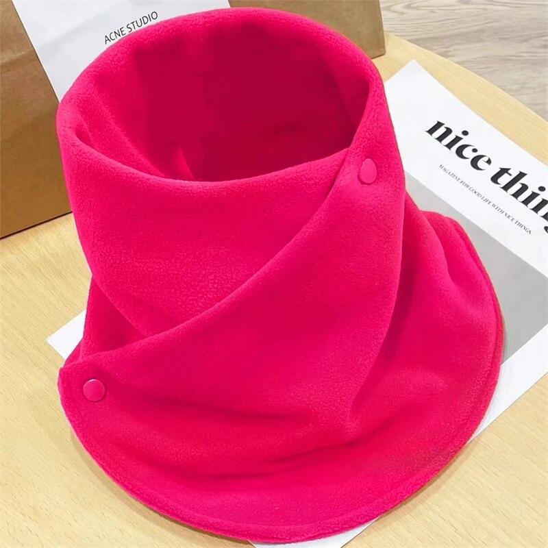 Winter Fleece Neck Scarf Thickened Warm Autumn Winter Neck Scarf Women's Plush Scarves Double Layer Neckerchief Scarf Ring