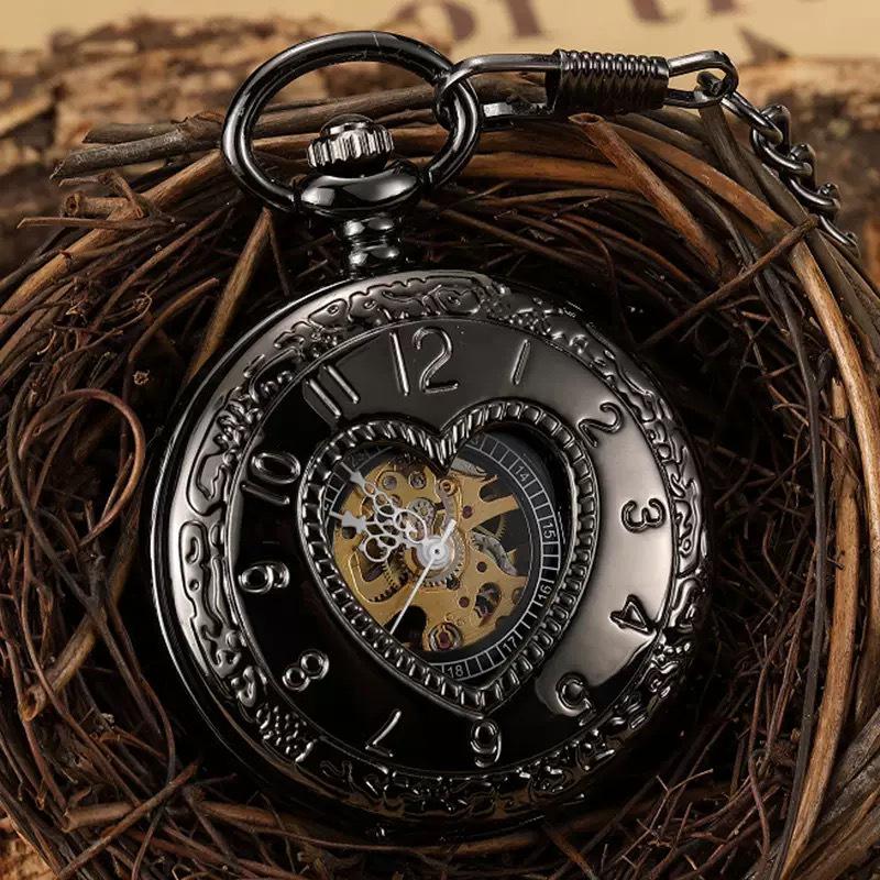 Vintage Double-Lid Polished White Metal Mechanical Pocket Watch - Glossy Student Gift & Commemorative