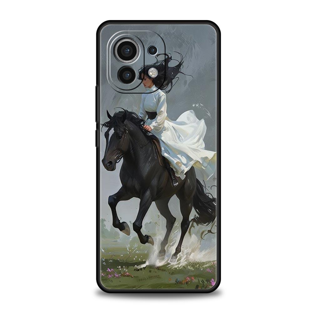 

Чехол для телефона для Xiaomi Mi 17 15 14 13 12 11 Ultra 15T 14T 13T 12T 11T Pro Lite Мягкий ТПУ Животное Скачущая Лошадь Рисунок Девочки Xiaomi 12T