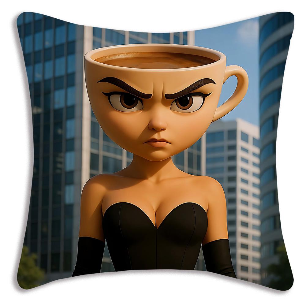 Cute I-Italians brainrots Pillow Covers Cartoon Sofa Decorative Home Double-sided Printing Short Plush Cute Cushion Cover