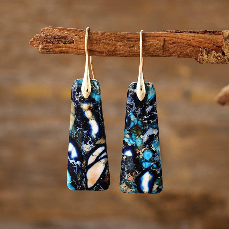 High Quality New Bohemian Natural Stone Earrings Earrings, Light Luxury Trendy Accessories