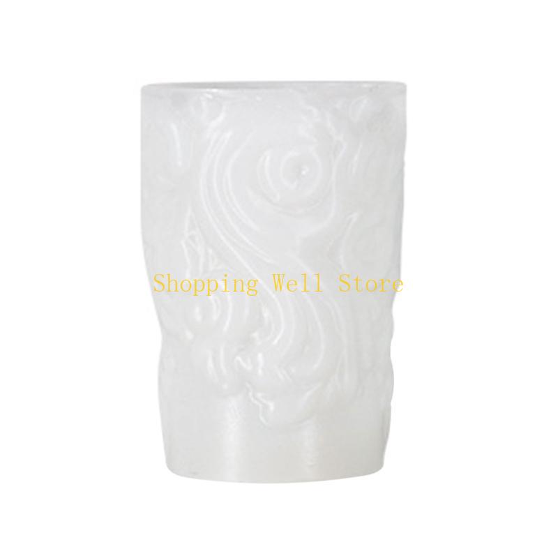 KX4B Carved Cylinder Mold for DIY Gypsum Ornaments Christmas Gift Home Decor, Epoxy Resin Casting Silicone Mold