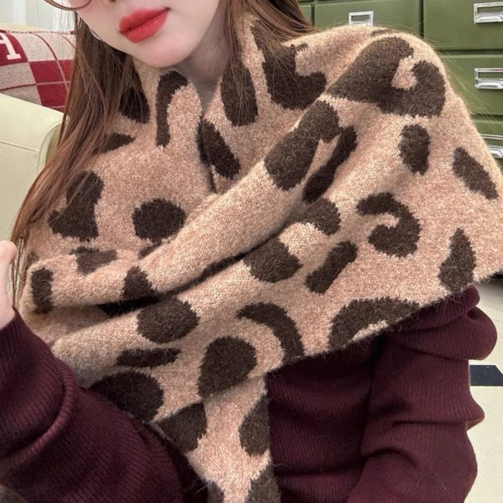 Korean Style Knitted Triangle Scarf Cashmere Winter Shawl Fashion Striped Scarf  Autumn Winter