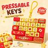 26-key Keyboard Keychain Pressable Keys Press Button Toy Cute Keyboard Fidget Toy  Bag Ornament