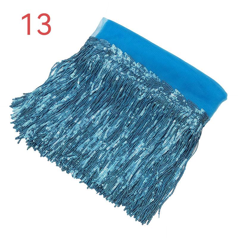 10 Yard 20cm Colorful Sequins Tassel Lace Fabric Fringe Trim Ribbon Latin Dance Performance Dresses Decor Diy Sewing Accessories