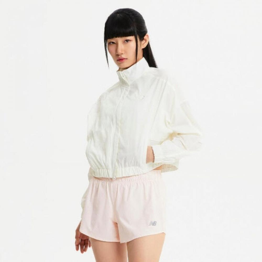 

New Balance Windbreaker Nqj Nbnme2w412 64 Women Lightweight Semi Crop Stand Neck Woven Jacket 85