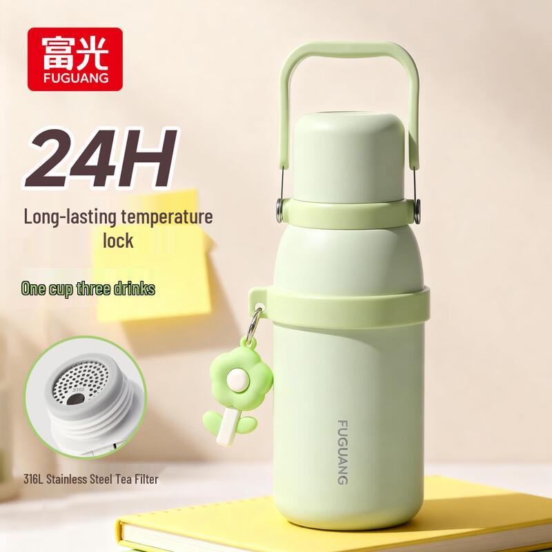 Fuguan 316L Stainless Steel Insulated Straw Bottle