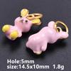 5pcs Kawaii Animal Pendant Enamel Charms For Jewelry Making Duck Bunny Elephant Lucky Fish Charm Handmade Materials Accessories