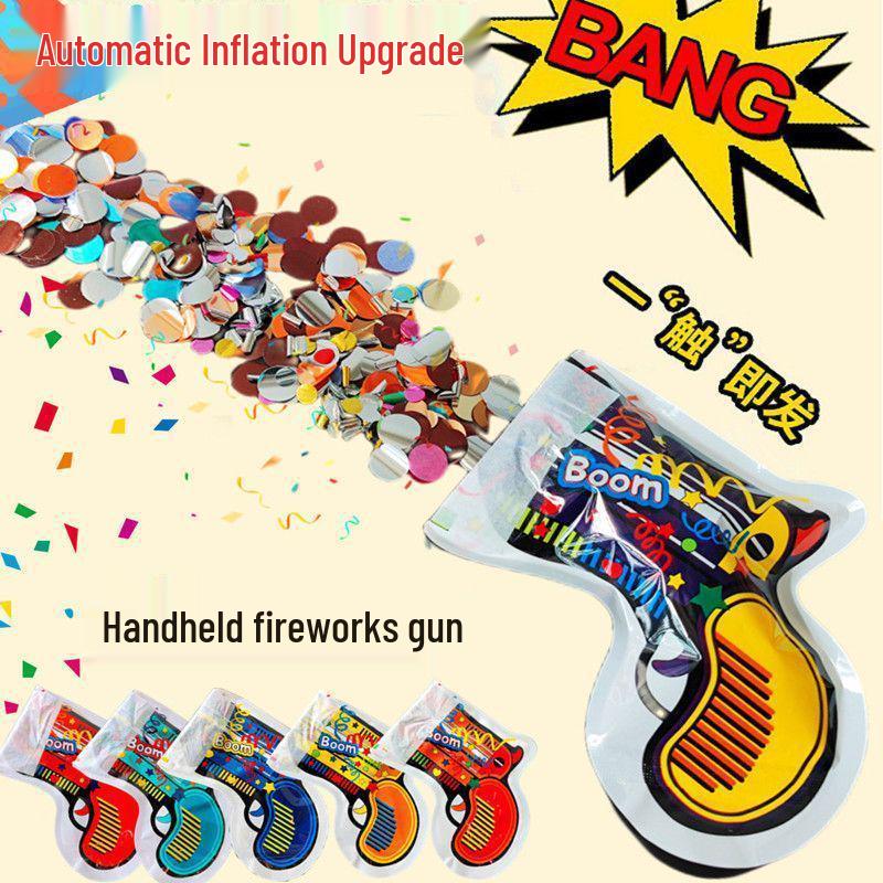 Automatic Inflatable Confetti Gun - Birthday Party & Wedding Handheld Firework Spray Tube