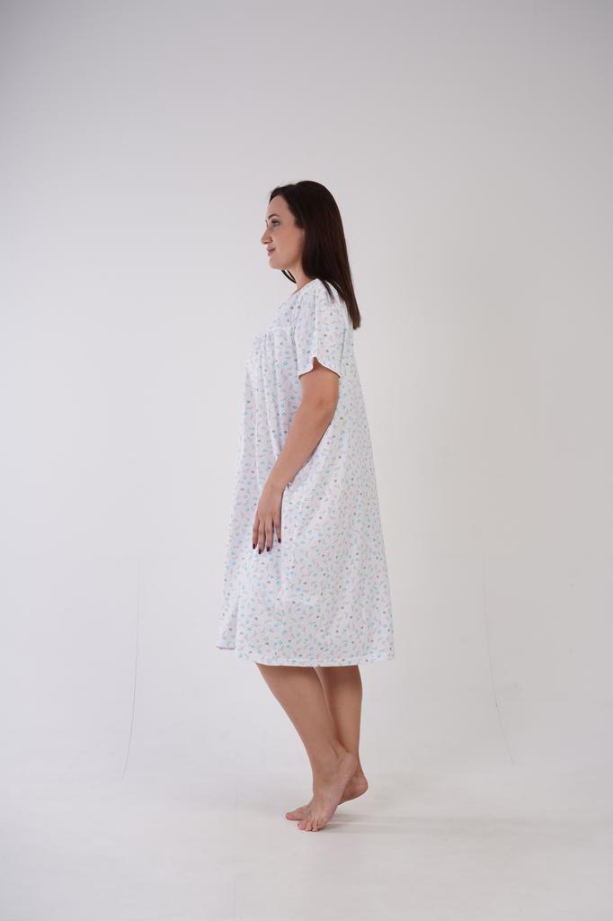 Cotton Nightgown 1XL Vienetta Short Sleeve Plus Size