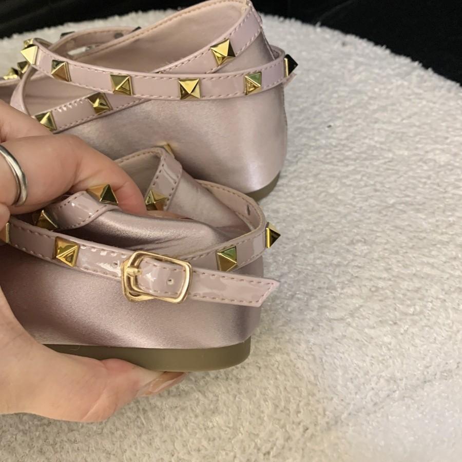 Fairy Riveted Ballet Shoes Girl 2025 Spring and Summer New Bow Evening Wind Flat-bottomed Pink Doudou Shoes