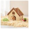 Versteck Unterschlupf mit Einstieglöchern Ausgeschnittenes Holzschlitz und Lasche Hamster zur Bereicherung Ecken Gemütliches Holz