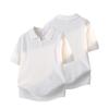 Solid Color Half Zipper Lapel Ice Silk Knitted Sweater POLO Shirt Men's Breathable Thin Short Sleeved T-shirt