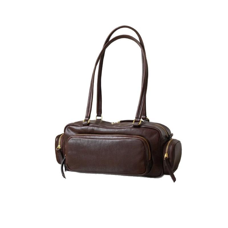 First-layer cowhide leather women's bag vegetable tanned leather large-capacity retro handbag commuter tote bag women