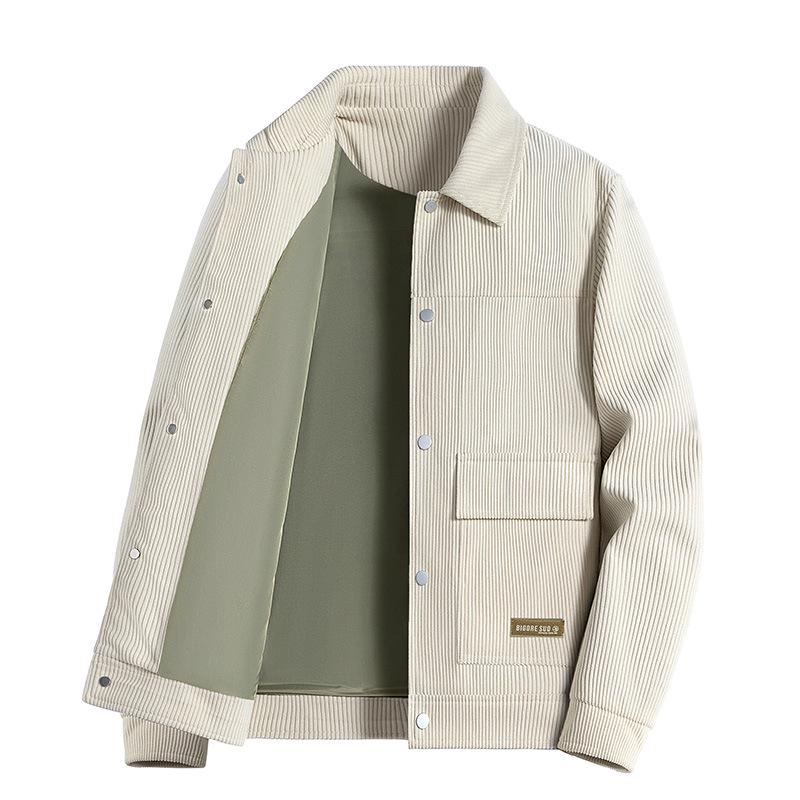 Men's Suede Plush Jacket: Warm, Thickened, Casual Wear for Spring, Autumn, and Winter