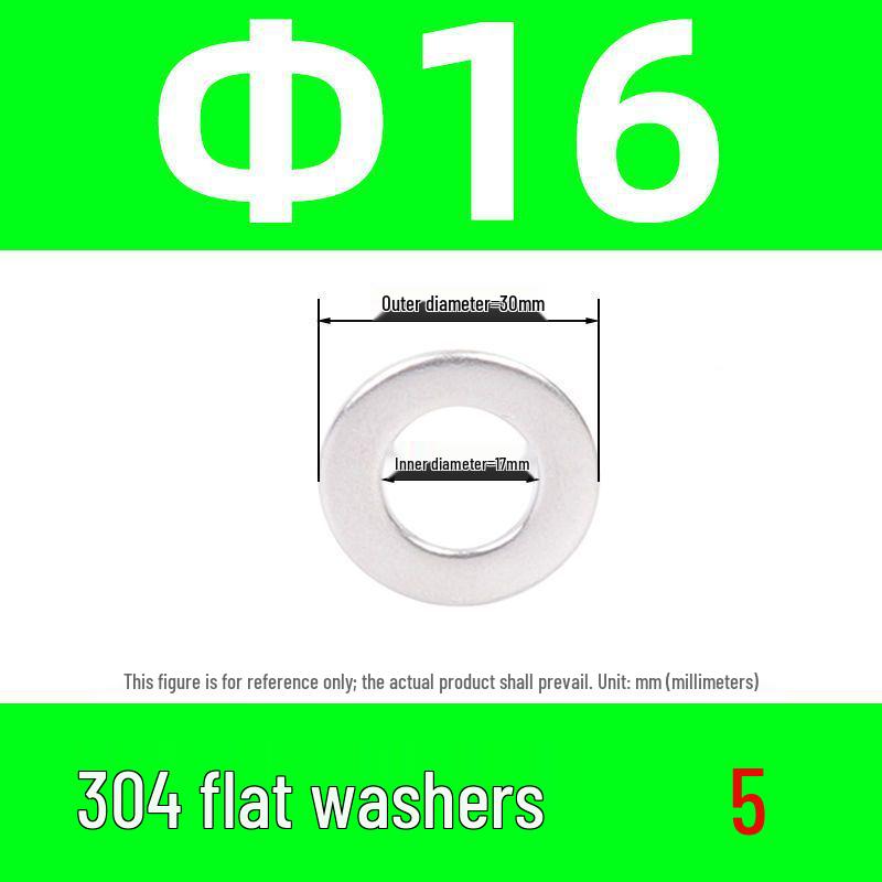 304 Stainless Steel Flat Washer M2-M30 – Oversized Option Available – Free Shipping