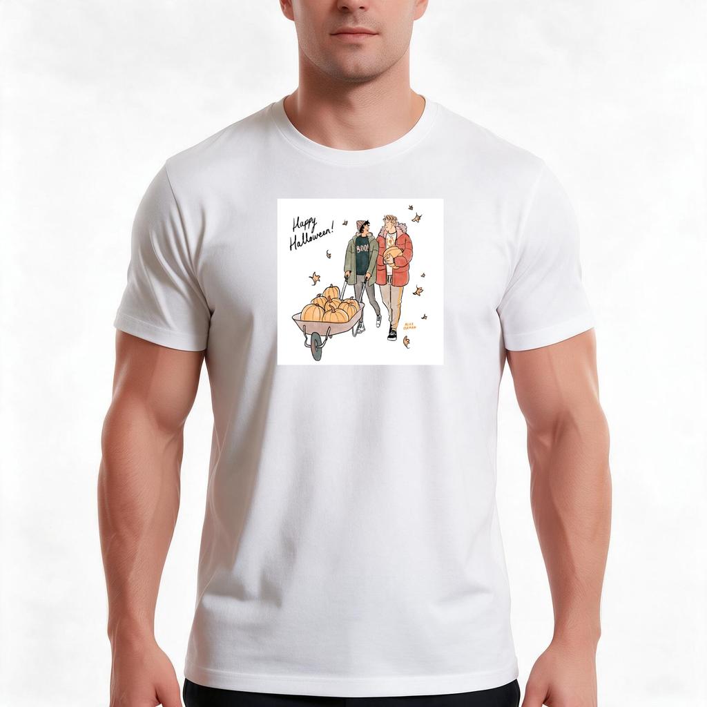 Happy Halloween TShirt Summer Casual Cotton Tee Oversized Streetwear Tops Vintage Graphic Print Loose Fit Short Sleeve