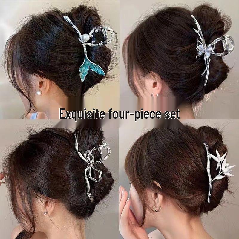 High-End Metal Butterfly Hair Clip for Women - Large, Elegant 2024 Style Shark Clip