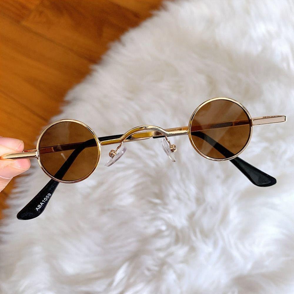 Ins Fashion Metal Frame Small Round Sunglasses Candy Color UV400 Punk Sun Glasses Hip Hop Shades for Women & Men