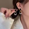 GemChic Women's Earrings Fashionable Ear Stud Needle Embed Zircon Square Exquisite Earrings Birthday Christmas Jewelry Gift
